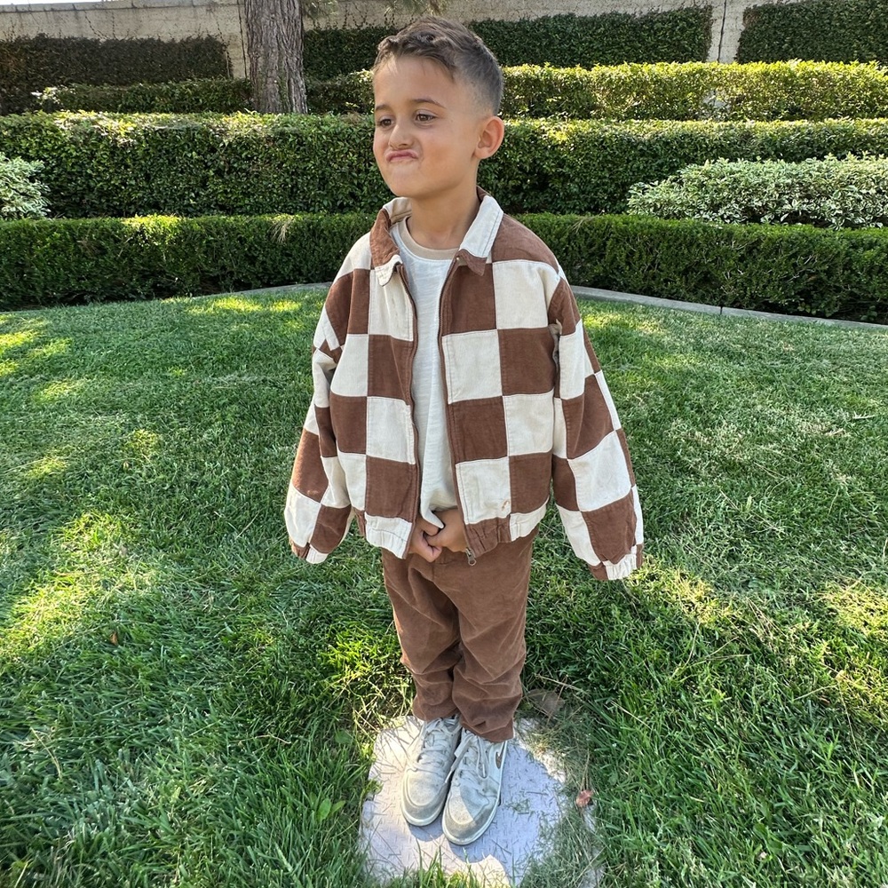 Rylee + Cru Boys Ryder Brown Corduroy Pants Size 6-7 Years New w. Elastic Waist